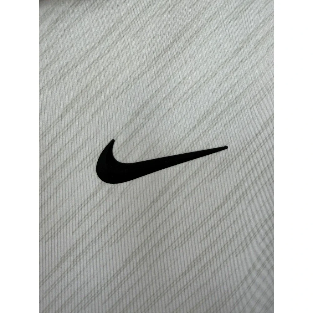 Nike Golf Dri-FIT Polo Shirt Men XL White Grey Streak Pattern Performance Resort